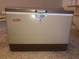 Vintage Metal Coleman Cooler W/ Tray - Minty