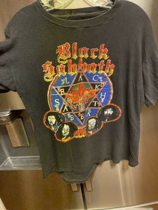 1983 Authentic Vintage Black Sabbath Born Again Tour Black Shirt - Size Med
