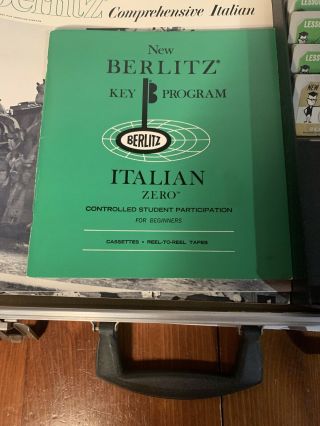 Vintage BERLITZ Comprehensive Italian Lesson Kit - Includes Carrying Case 1968 3