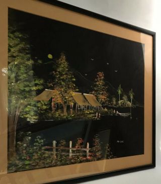 Vintage Chinese Painting On Silk Signed And Framed 47.  5cm X 41.  5cm