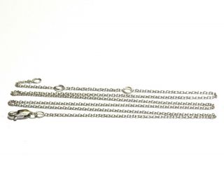 14k White Gold 18 1/2 " Chain Link Adjustable Necklace 1.  8g.  90mm Vintage Estate