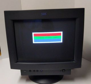 Vintage Ibm G74 6547 - 4an 17 " Crt Black Display Computer Monitor