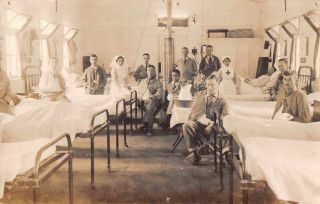 Ww1 Hospital Room Doctors Nurses And Soldiers Real Photo Postcard Aa10619