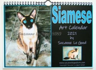 Siamese Cat Art Painting Calendar 2021 From Paintings Suzanne Le Good