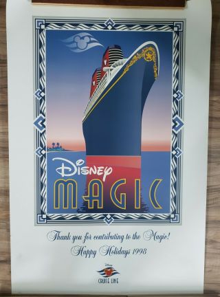 AD POSTER Disney Magic Cruise Lines July 30th 1998 Maiden Voyage 24x36 