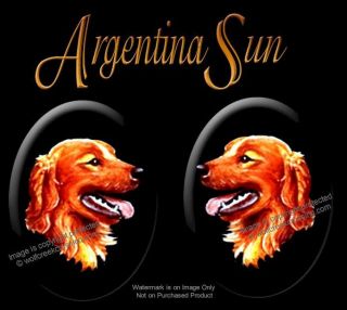Argentina Sun Golden Retriever Earrings Dog Art Post Stud Pierce Jewelry Puppy 