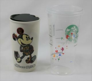 Starbucks Hollywood Studios Disney Parks Mickey Mouse Ceramic Travel Mug Htf 