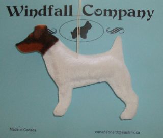 Tri Short Legged Jack Russell Terrier Dog Plush Christmas Canine Ornament 2