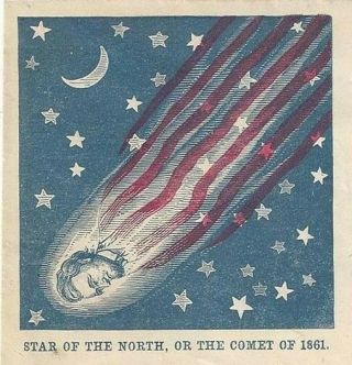 Vintage Civil War Patriotic Envelope,  Lincoln,  Star Of The North,  Comet Of 1861