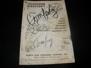 1964 Phone Book Comfrey Delft Darfur Comfrey Butterfield Mt.  Lake Odin Minnesota
