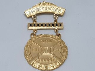 Vintage Nra Shooting Medal 50ft Sharpshooter With Bar By Blackinton Ex