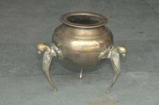 Old Brass Handcrafted Unique Shape Solid Water Pot With Legs