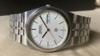 Vintage Seiko Quartz Watch/ King Twin Quartz 9923 - 8020 Ss 1979 Band