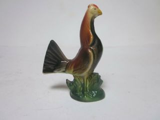 Vintage Hollow Cast Iron Hand Painted Chicken Rooster Figurine
