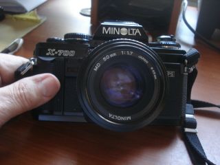 Vintage Minolta X - 700 35mm Camera With Minolta Md 1:1.  7 50mm Lens Nr Mt