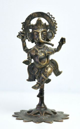 Antique Indian Bronze Figure Of Ganesha - 19th Century