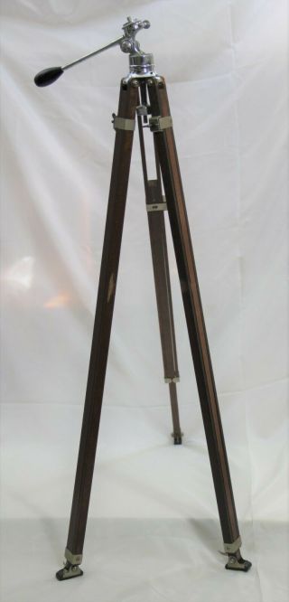 Vintage Photo Tripod,  Wooden Thalhammer With Pan Tilt Head