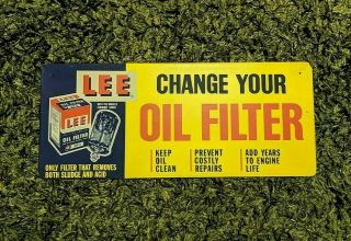 Vintage Lee Oil Filter Rack Display Sign /