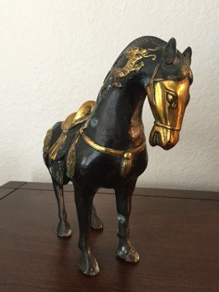 Vintage Bronze Chinese Horse Sculpture