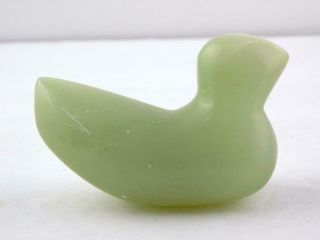Pale Green Jade Stone Jadeite Bird Or Duck Smooth Shape 183.  4 Grams Very Good