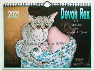 Devon Rex Cat Art Painting Calendar 2021 From Paintings Suzanne Le Good