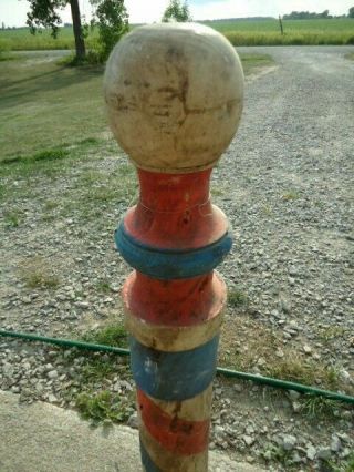 Old Vintage Antique 1940s Painted Red White & Blue Wooden Tall 41 