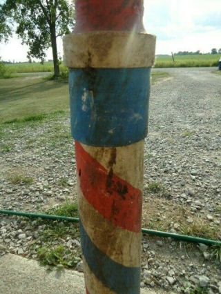 Old Vintage Antique 1940s Painted Red White & Blue Wooden Tall 41 