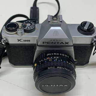 Vintage Pentax Asahi K1000 35mm Film Camera With Smc Pentax - A 50mm Lens
