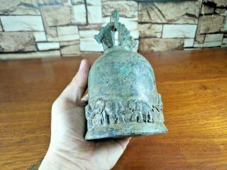Antique Thai Bell Elephant Buddha Clapper Sound Temple Hanging Decor Collect 7