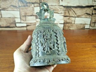 Antique Thai Bell Elephant Buddha Clapper Sound Temple Hanging Decor Collect 9