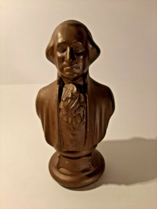 Bronze Bust Of George Washington Plaster Craft Vintage 6 3/4 In Xx