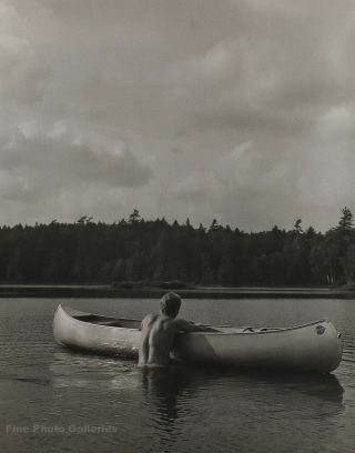 1988 Vintage Bruce Weber Male Nude Jason Canoe Adirondack Lake Photo Art 11x14