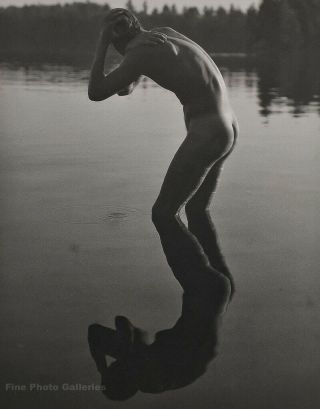 1988 Vintage Bruce Weber Male Nude Tyke Bathing Adirondack Lake Photo Art 11x14