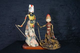 Vintage Indonesian Wayang Golek Puppets Decorative Southeast Asian Design
