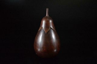 Z3950: Japanese Wooden Eggplant - Shaped Tea Caddy Chaire Container Tea Ceremony