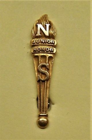 National Junior Honor Society 10k Gold Pin - Back Badge