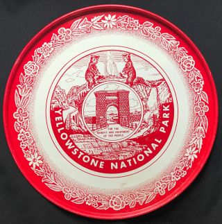 Yellowstone National Park Souvenir Metal Plate 10 7/8 ".  Vintage