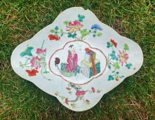 Chinese Antique Porcelain Famille Rose 无双谱 Wushuangpu Plate 19th Centuries