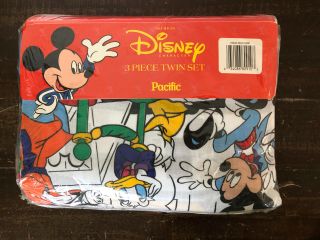 Vintage Disney Twin Sheet Set Mickey Mouse/disney Characters In Package