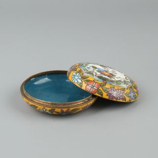 Chinese Exquisite Handmade Flower Pattern Copper Enamel Box
