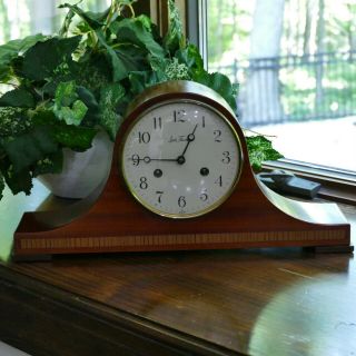 Vintage Seth Thomas Wood Lynton 2w Mantle Clock W/ Chimes Germany Fine