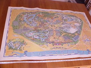 Vintage 1968 Disneyland Map - 30 X 45 - Walt Disney Magic Kingdom Guide