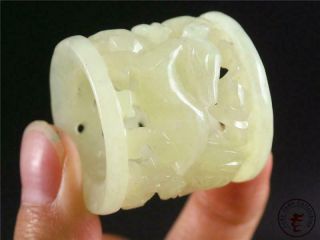Fine Old Chinese Celadon Nephrite Jade Carved Archer 