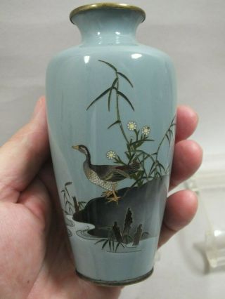 (b) A Good Japanese Cloisonne Vase With Geese Meiji Period Circa 1900