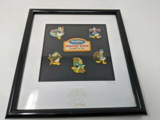 Disney Donald Duck Through The Years - Framed Pin Set “65 Feisty Years” Le 71/1934