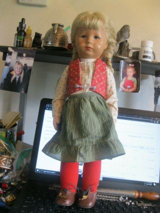 19” Vintage Kathe Kruse Blonde Girl Doll W/ Painted Eyes Made In Germany