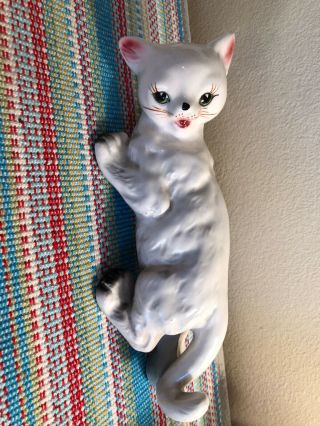 Vintage White Wall Climbing Cat Ceramic Wall Climber Approx 10 " Long