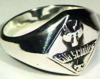 Cub Scout Ring Vintage Sterling Silver.  925 Size 6 Old Style Bsa Shape M040