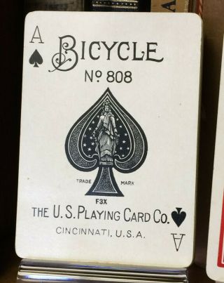 Antique Bicycle 808 Tangent No.  1 Playing Cards US8d 52/52 Vintage c1900 - 1 deck 3