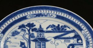 Antique Chinese Blue and White Porcelain Oval Shape Plate Dish 19th C QING 2